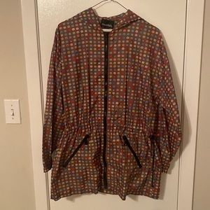 Bright Polkadot Designed Rain Jacket With Hoodie